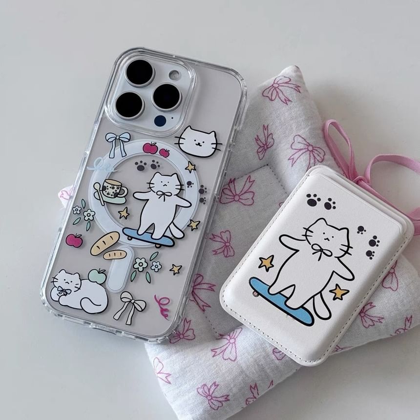Magsafe Print Case / Card iPhone Set Compatible Cat