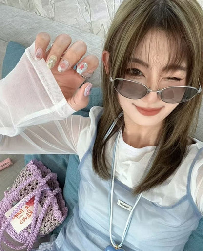 Metal Frame Oval Sunglasses