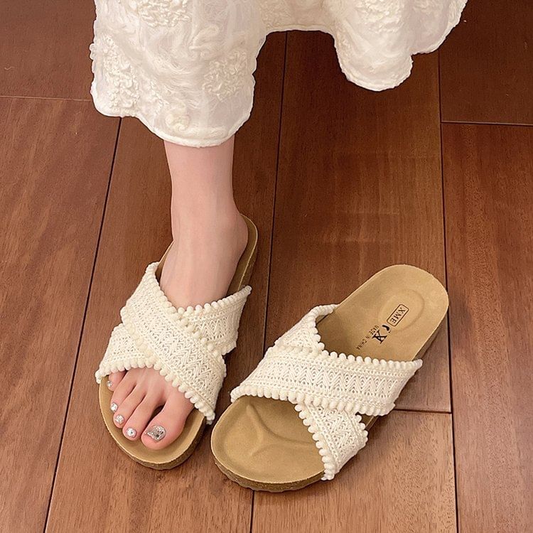 Sandals Strap Knit Cross