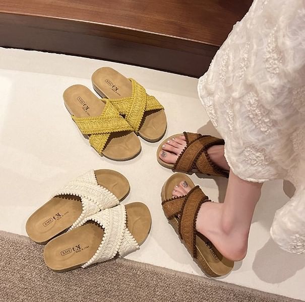 Sandals Strap Knit Cross