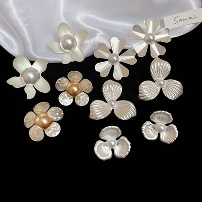 Stud Flower Faux Earring Pearl