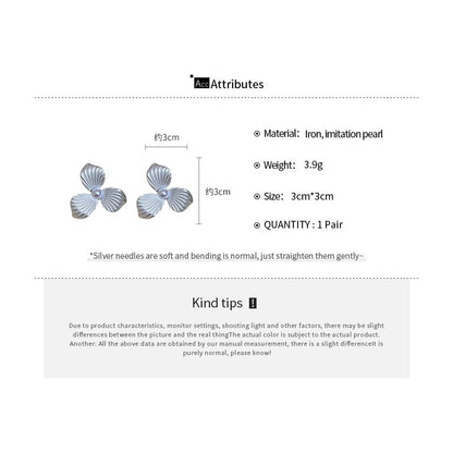 Stud Flower Faux Earring Pearl