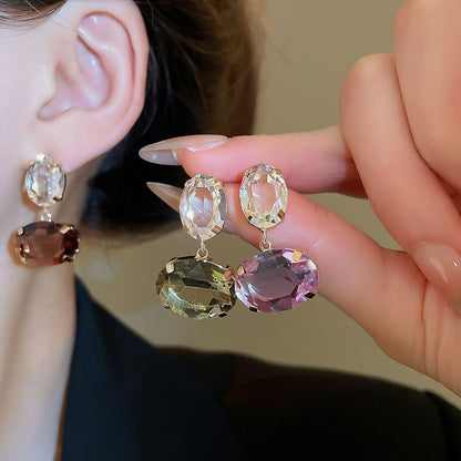 Boucles d'oreilles pendantes en strass