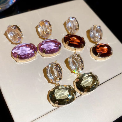 Boucles d'oreilles pendantes en strass