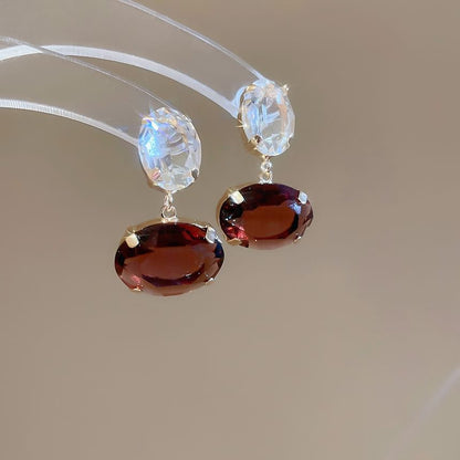 Boucles d'oreilles pendantes en strass