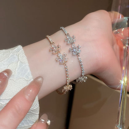 Tennis Flower Bracelet CZ