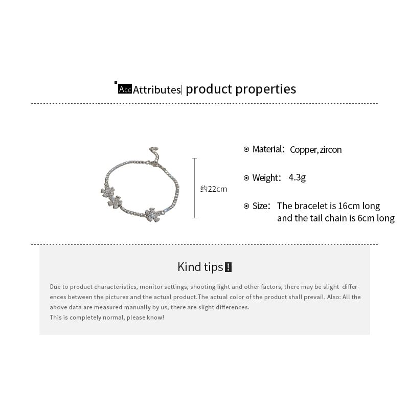 Tennis Flower Bracelet CZ