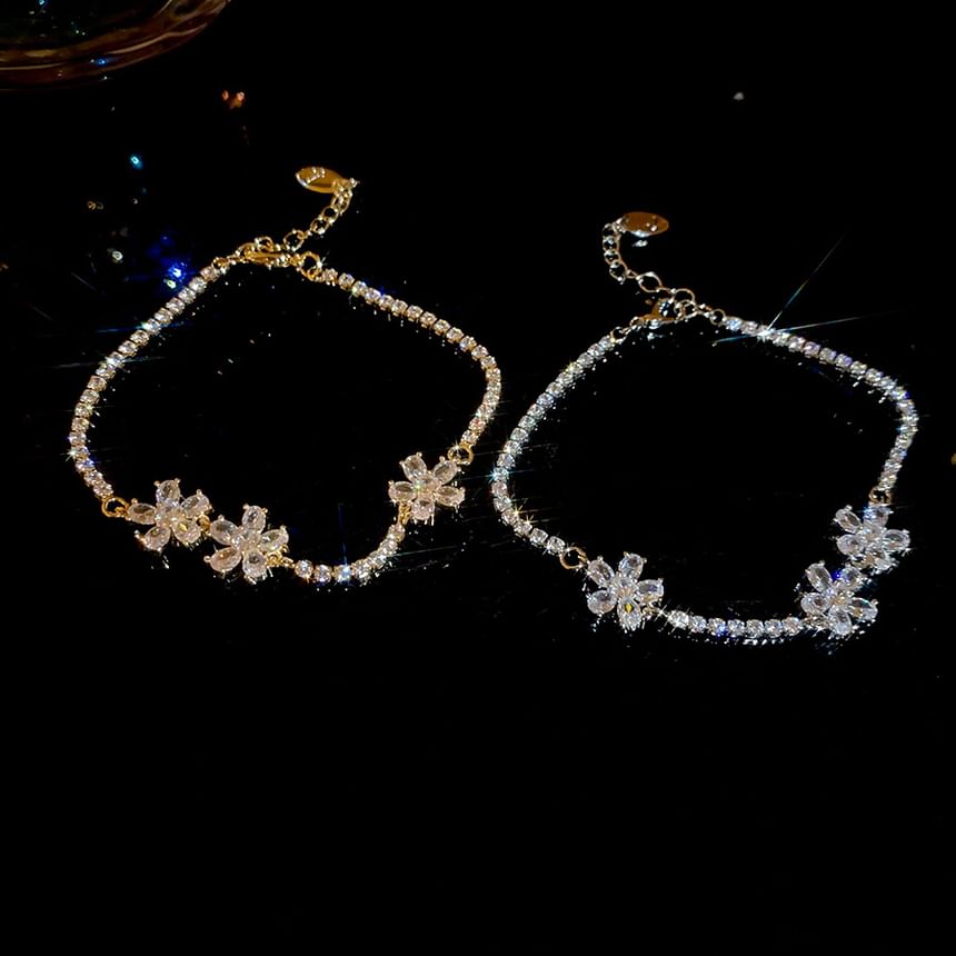 Tennis Flower Bracelet CZ