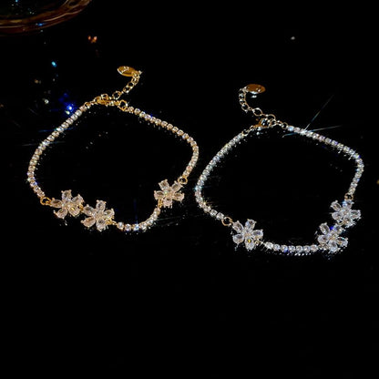 Tennis Flower Bracelet CZ