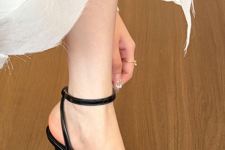 Strap Pointed High Ankle Toe Sandals Heel