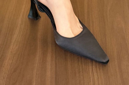 Strap Pointed High Ankle Toe Sandals Heel