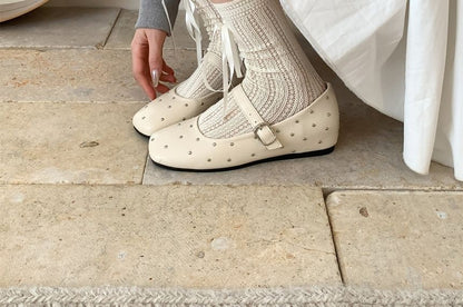 Square Shoes Wedge Hidden Mary Toe Studded Jane