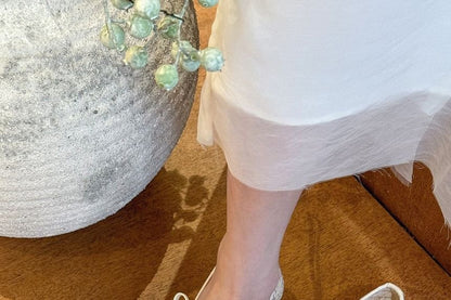 Flat Floral Mary Shoes Mesh Jane