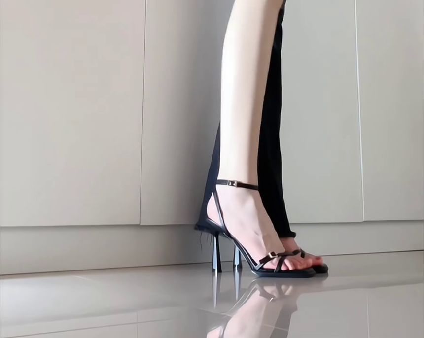 Criss Strap Ankle Sandals Cross Heel High