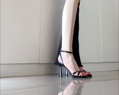 Criss Strap Ankle Sandals Cross Heel High