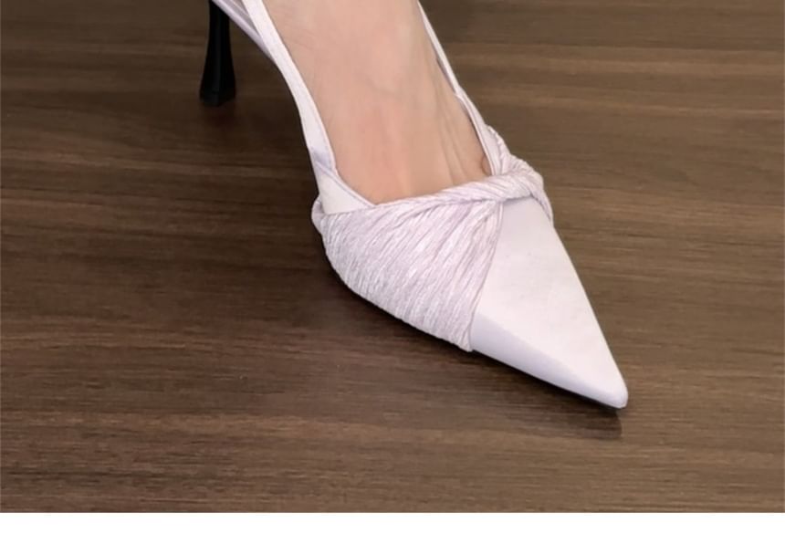 High Mules Heel Twist Pointed Toe Slingback