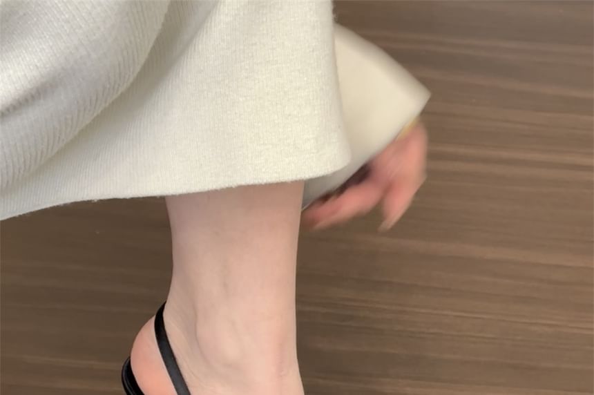 High Mules Heel Twist Pointed Toe Slingback