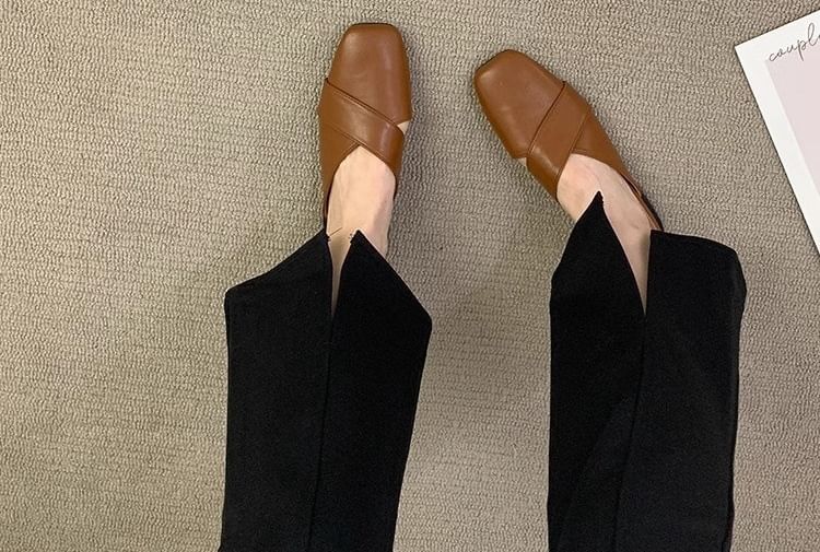 Cross Toe Criss Square Mules