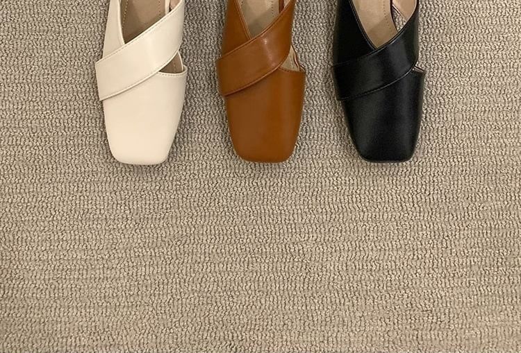 Cross Toe Criss Square Mules
