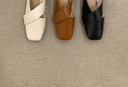 Cross Toe Criss Square Mules