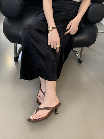 Square Heel Flip-Flops Toe Kitten