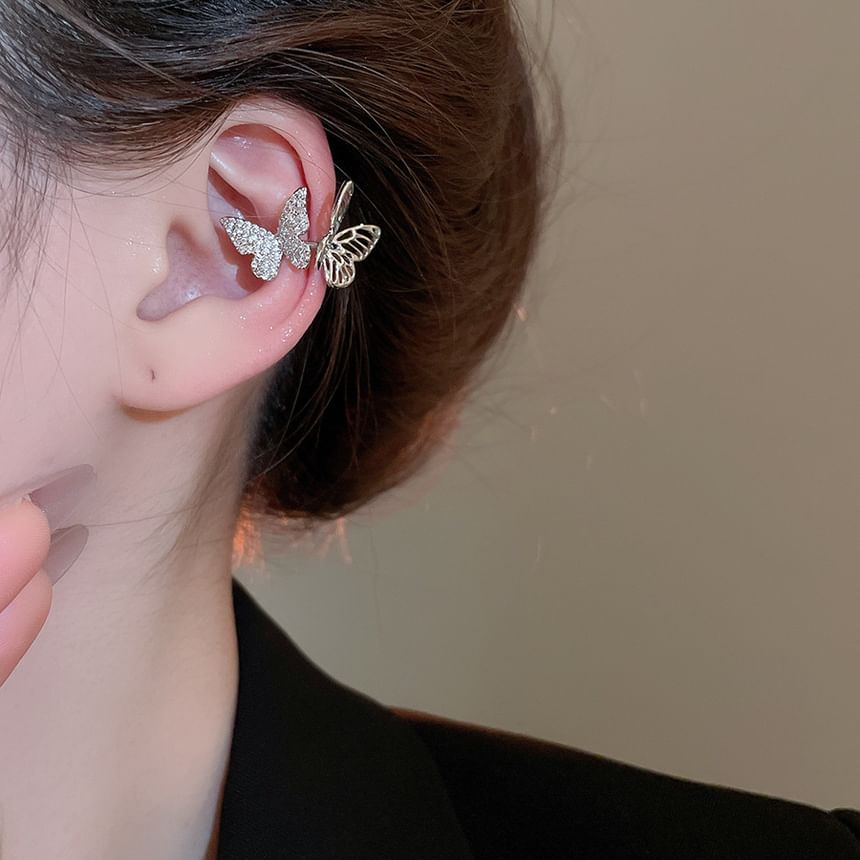 Butterfly Rhinestone Cuff Ear