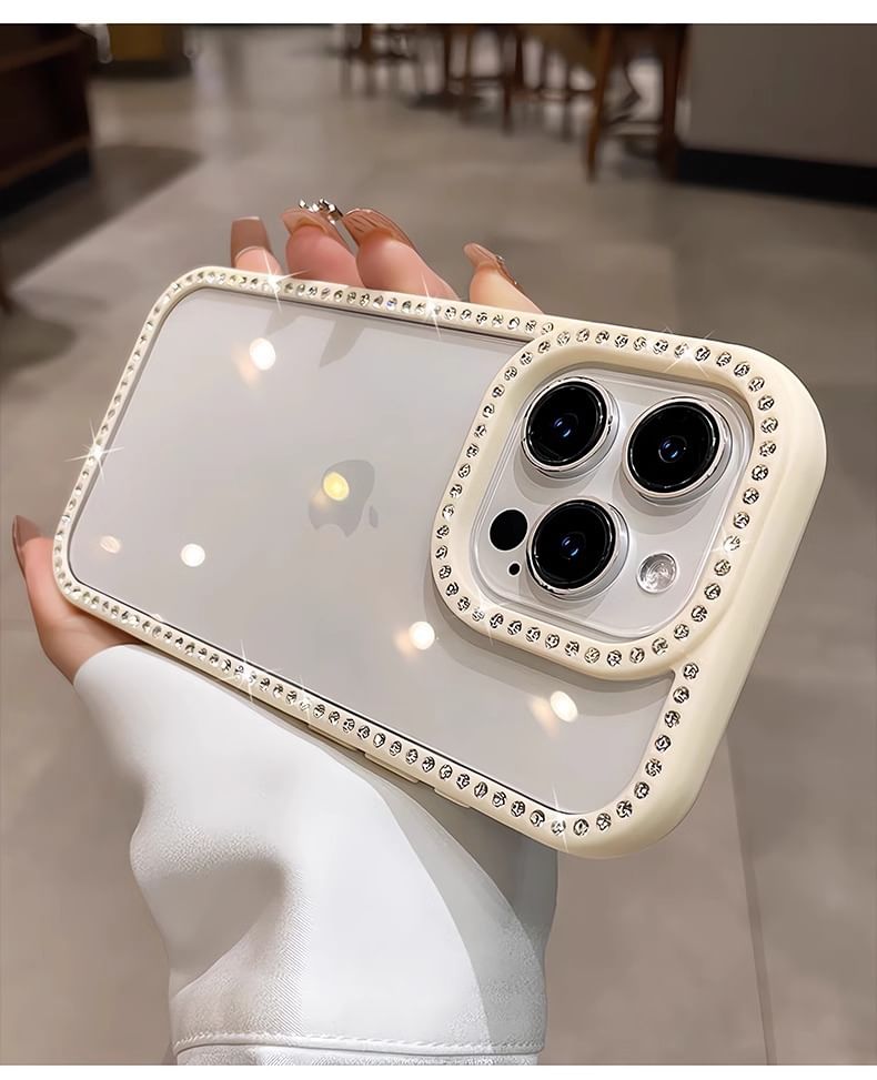 iPhone Transparent Rhinestone Case