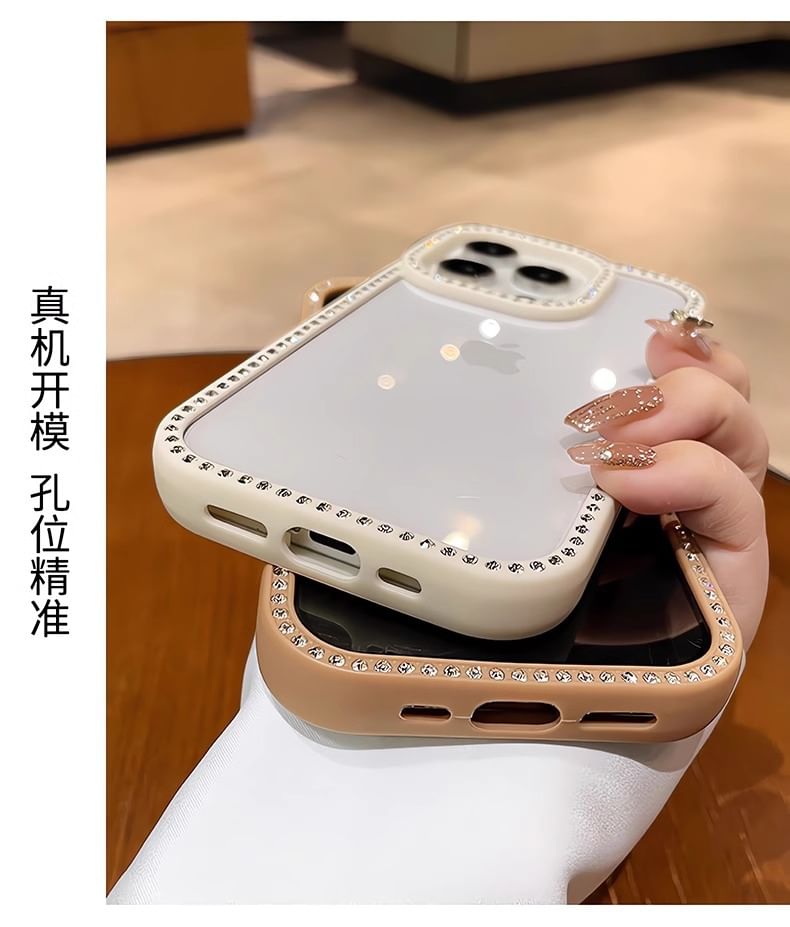 iPhone Transparent Rhinestone Case