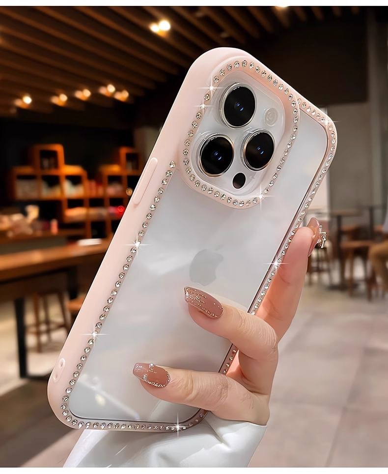 iPhone Transparent Rhinestone Case