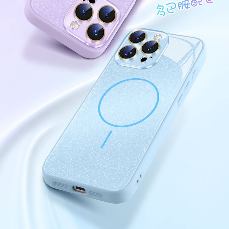 iPhone MagSafe) Magnetic Case Glitter with (Compatible