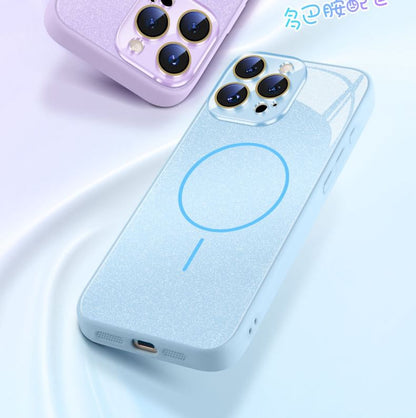 iPhone MagSafe) Magnetic Case Glitter with (Compatible