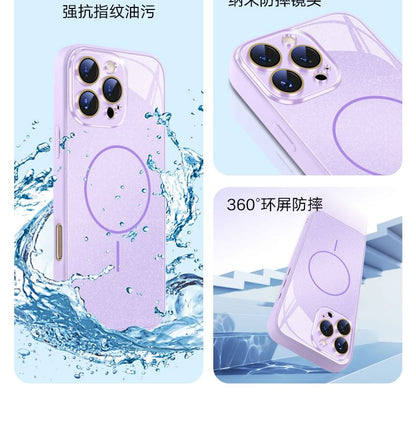 iPhone MagSafe) Magnetic Case Glitter with (Compatible