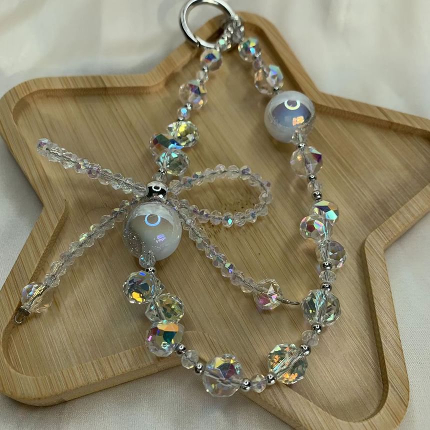 Strap Phone Beaded Crystal Bow Faux Wrist