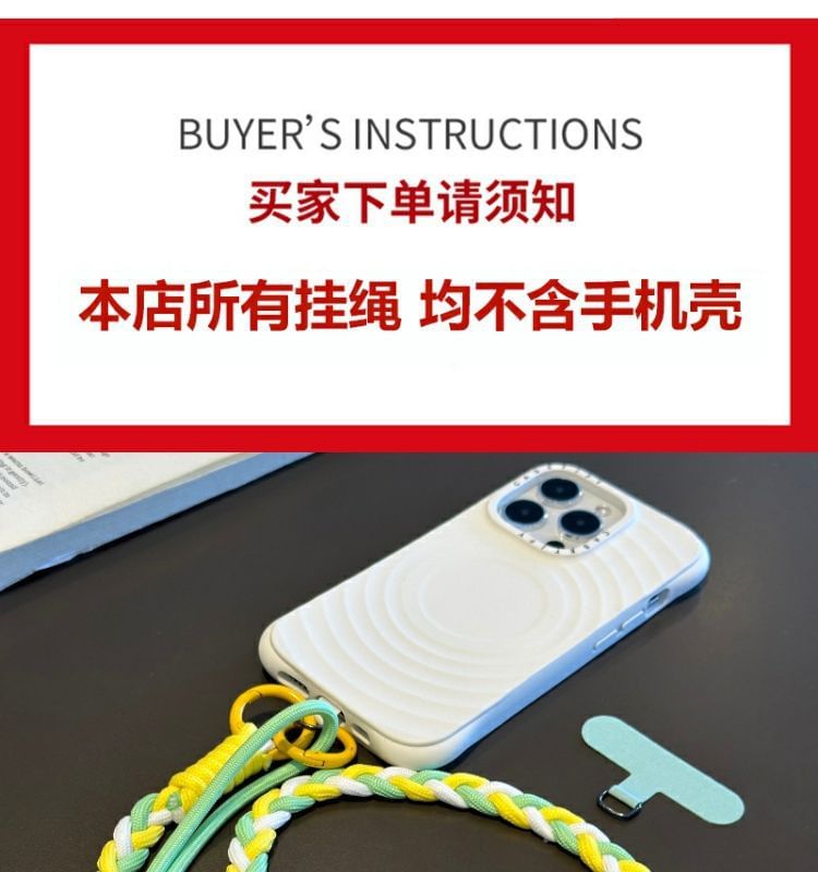 with Pad Braided Phone Strap Lanyard