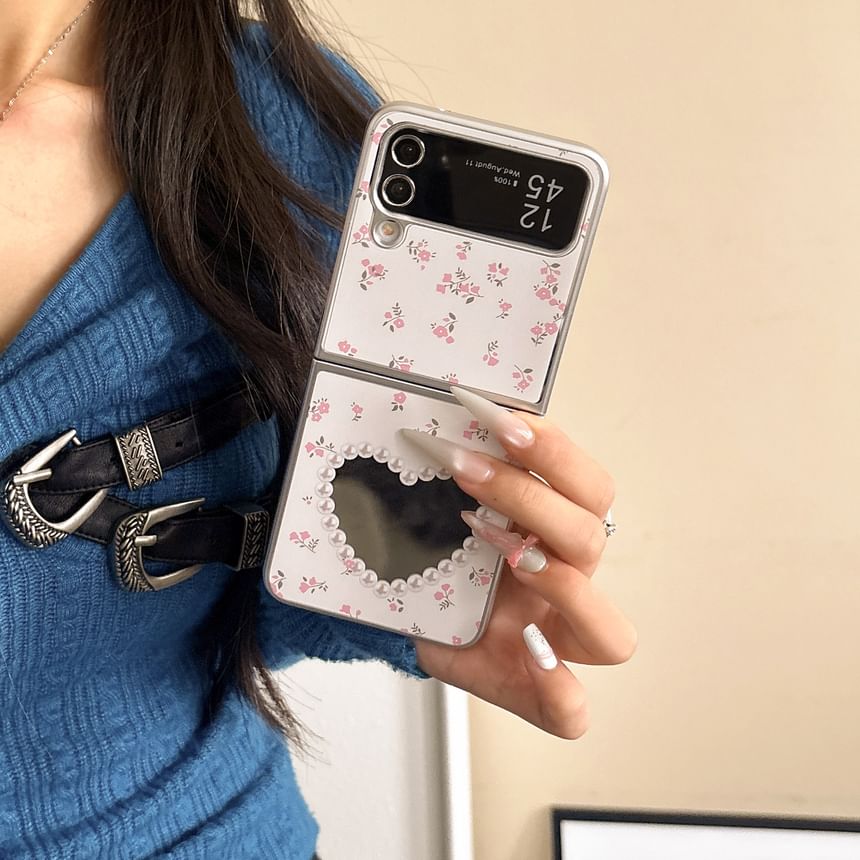 Floral Heart Mirrored Phone Case