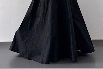 Plain A-Line Skirt Maxi Slit Rise High