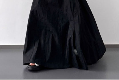 Rise A-Line High Maxi Slit Plain Skirt