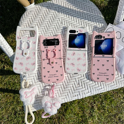 Cat Ear Heart / Bow Phone Case / Strap / Set