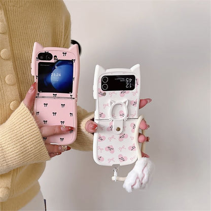 Cat Ear Heart / Bow Phone Case / Strap / Set