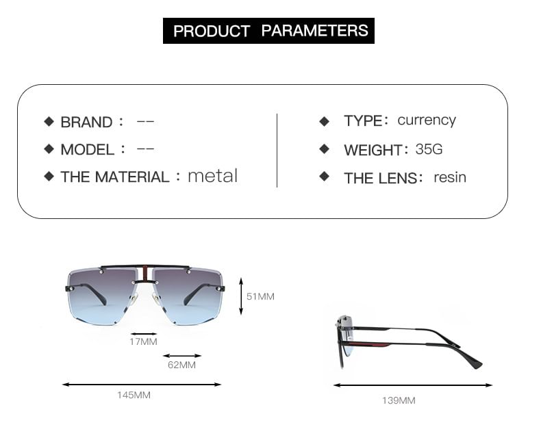 Ombre Square Sunglasses Frame