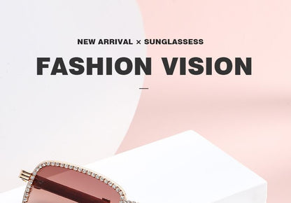 Sunglasses Square Frame Rhinestone