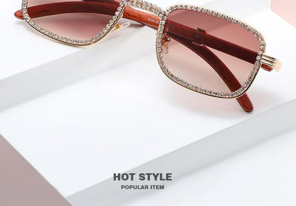 Sunglasses Square Frame Rhinestone