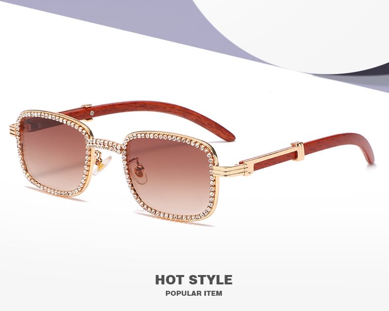 Sunglasses Square Frame Rhinestone