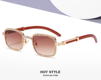 Sunglasses Square Frame Rhinestone