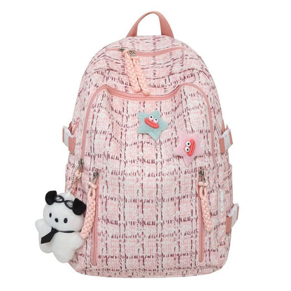 Zip Plaid Backpack
