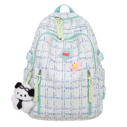Zip Plaid Backpack