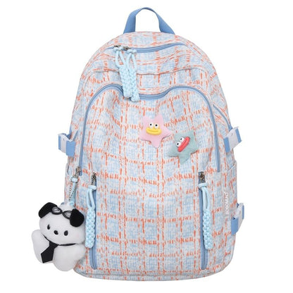 Zip Plaid Backpack