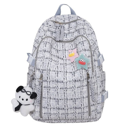 Zip Plaid Backpack