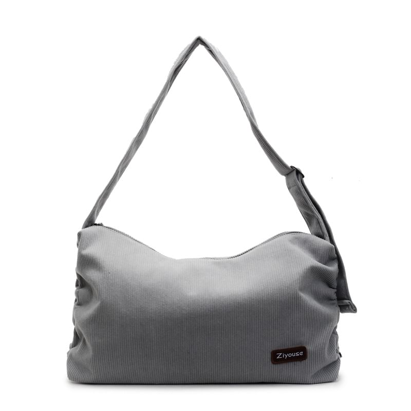 Striped Shoulder Corduroy Bag