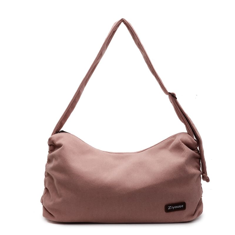 Striped Shoulder Corduroy Bag